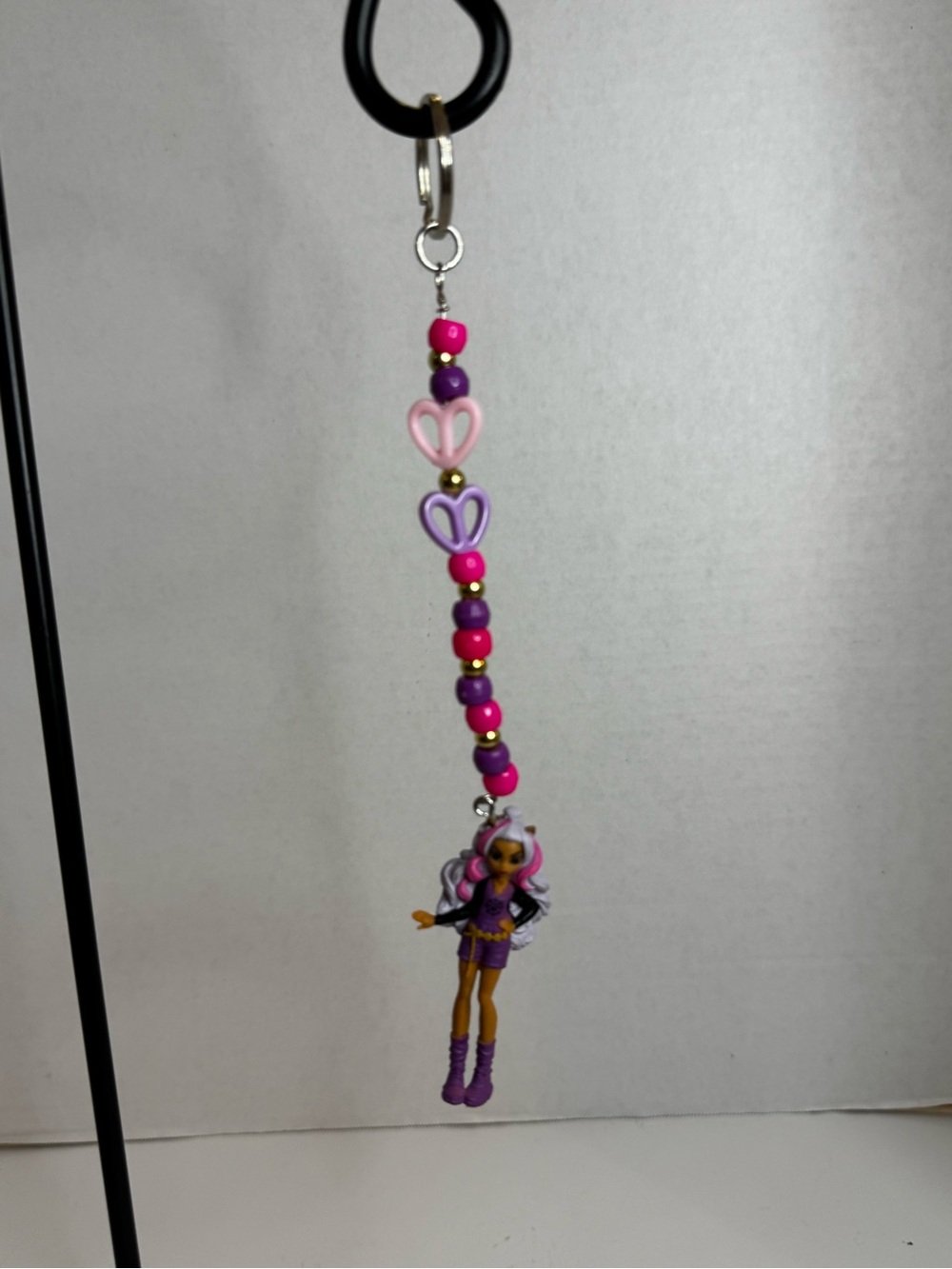 Kids Pink & Purple Doll Bead Keychain - Brand: